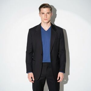 SAVILE ROW BLACK WOOL BLAZER JACKET GOLD BUTTONS MEN'S